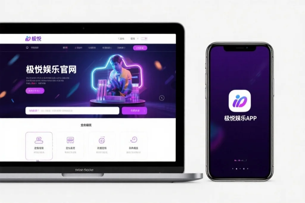 一台笔记本电脑屏幕上显示着新币2娱乐官网的界面，旁边是一部手机显示着新币2娱乐APP，两者并列对比